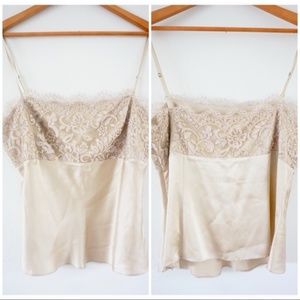 Ann Taylor Lace Camisole in Gold & Tan - Size 14